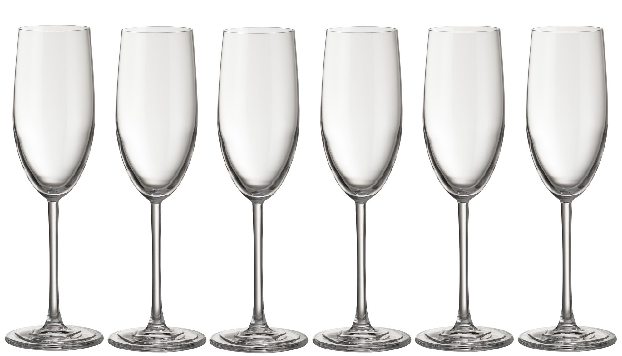 Jamie Oliver "WAVES" Kristall Champagner-Gläser / Sekt-Gläser, 6er Set Sektglas Champagner Glas